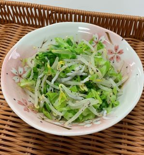 もやしとキャベツの赤じそ和え