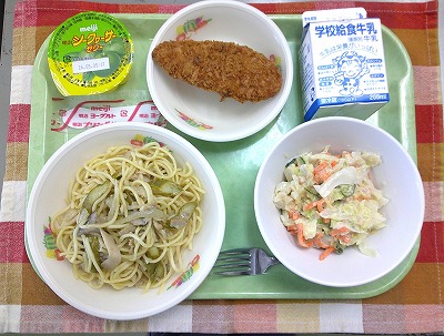 4.21アスパラ7とベーコンのスパゲッティ