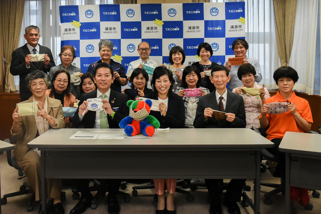 「手作りマスク」でONE TEAMうらそえ宣言