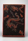 黒漆龍鳳凰虎堆彩漆文庫